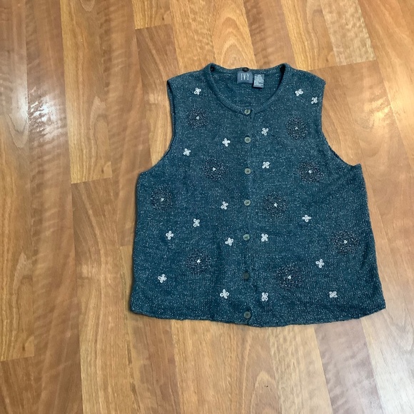 Silk knit Vest Cardigan XL - Picture 10 of 11